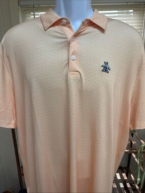 Original Penguin Peach Short-Sleeve Polo with Embroidered Penguin